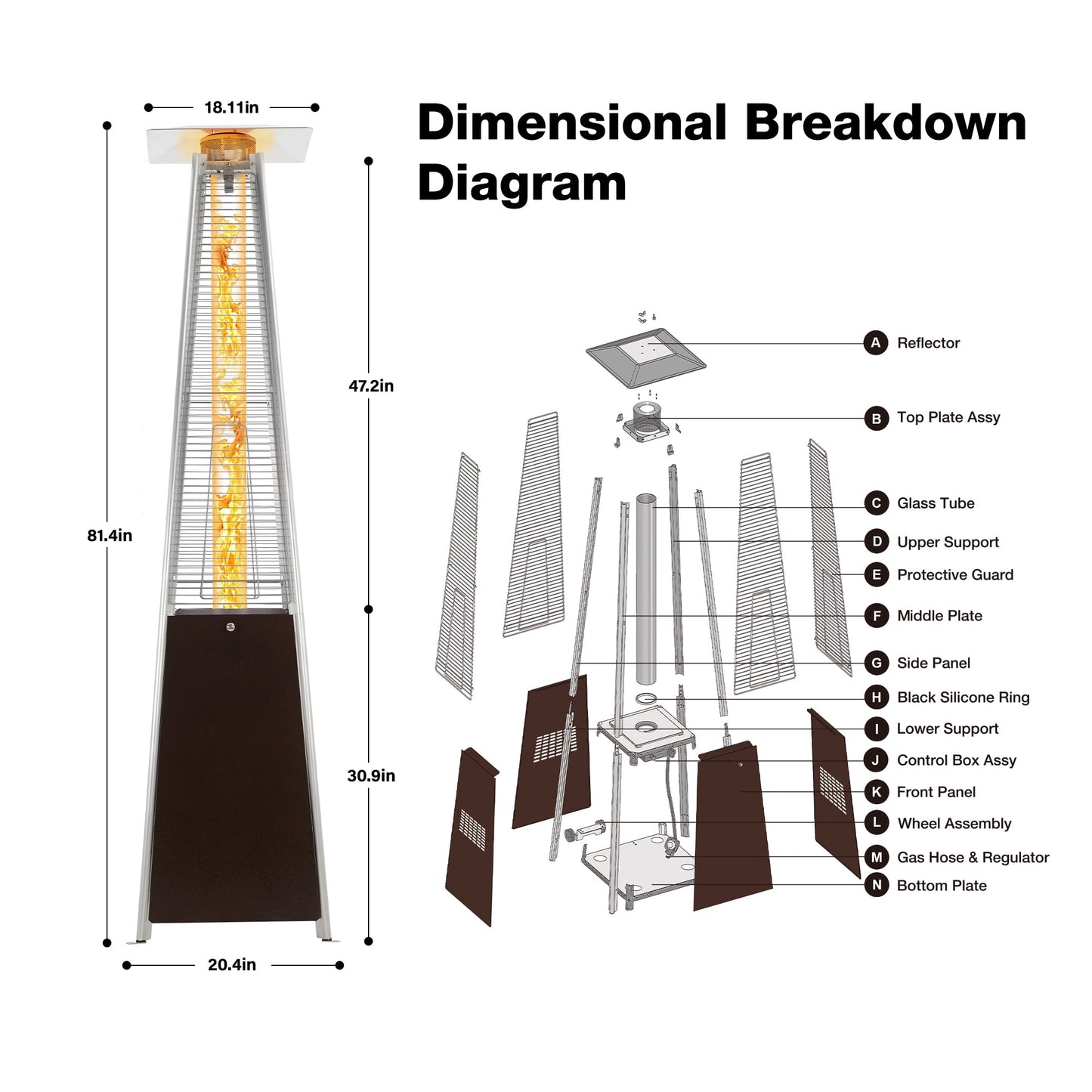Elevate Your Outdoor Experience with Our 48,000 BTU Bronze Pyramid Patio Heater