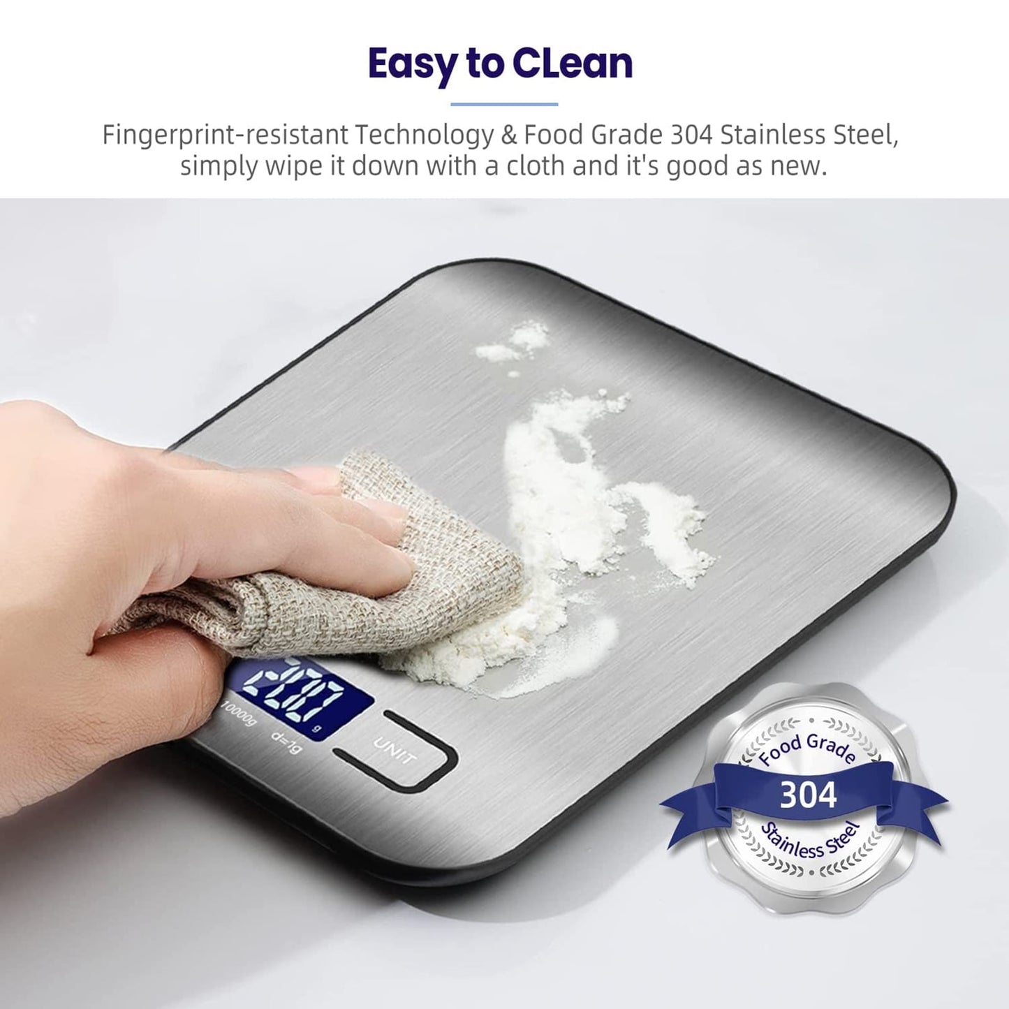 Precision Digital Food Scale - 22Lb Capacity for Effortless Weight Loss, Baking, Cooking, and Meal Prep with Easy-to-Read LCD Display