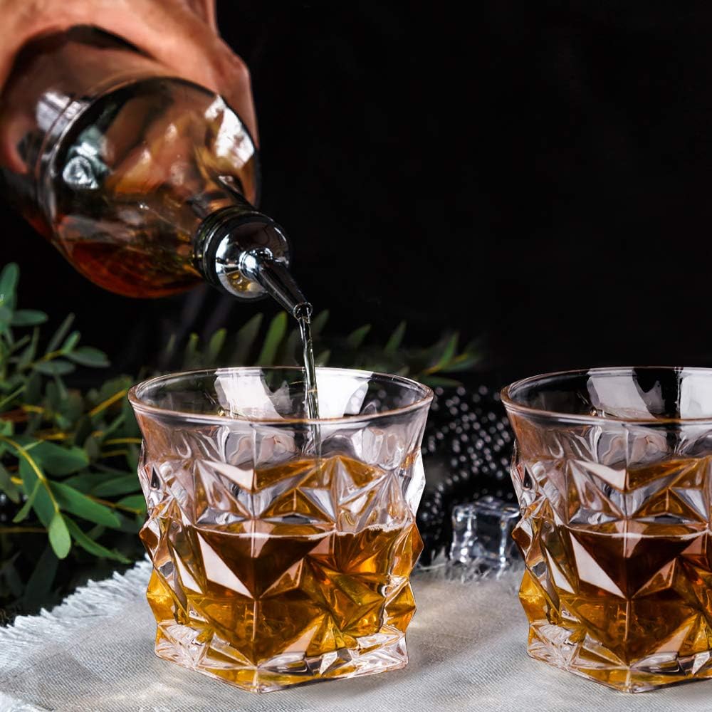 Elevate Your Whiskey Experience: Premium Whiskey Stones Set with 2 Elegant Glasses and 8 Reusable Stainless Steel Ice Cubes - Perfect Gift for Men on Birthdays, Anniversaries, and Special Occasions