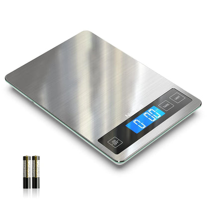 Precision Digital Kitchen Scale - 22Lb Capacity for Perfect Cooking and Baking with Stainless Steel & Tempered Glass Design