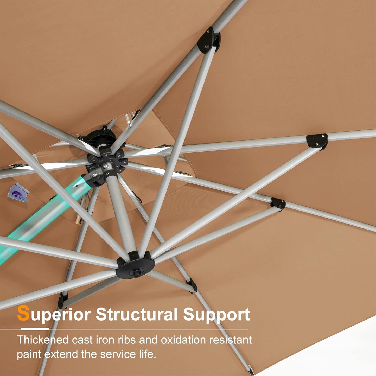 Elevate Your Outdoor Experience with the 12 Feet Double Top Deluxe Patio Umbrella - Stylish Beige Offset Hanging Design for Ultimate Shade and Protection