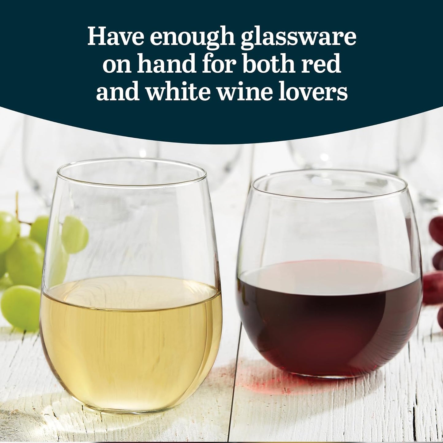 Elegant 12-Piece Stemless Wine Glass Set for Red and White Wines - Perfect for Every Occasion
