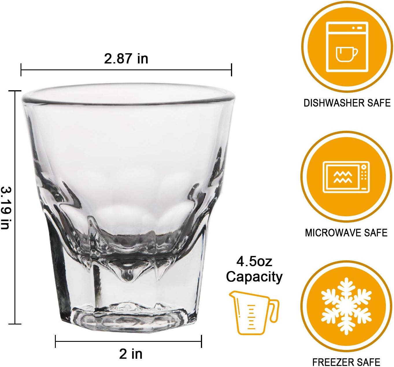 Premium 20-Piece 4.5oz Shot Glass Set - Elegant Whiskey & Cocktail Glasses with Heavy Base for Every Occasion
