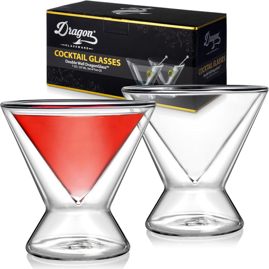 Elevate Your Cocktail Experience with Our Stylish 7 Oz Stemless Martini Glass Set - Perfect for Parties and Gift Giving!