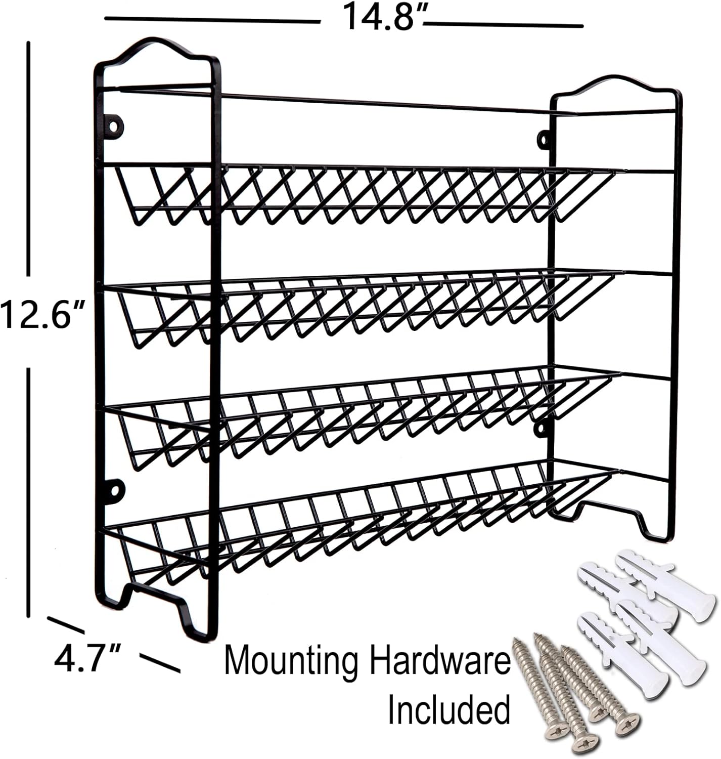 Elevate Your Kitchen Organization with Our Complete Spice Rack Set: 32 Glass Jars, 396 Labels, Chalk Marker & Funnel in Sleek Black