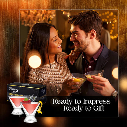 Elevate Your Cocktail Experience with Our Stylish 7 Oz Stemless Martini Glass Set - Perfect for Parties and Gift Giving!