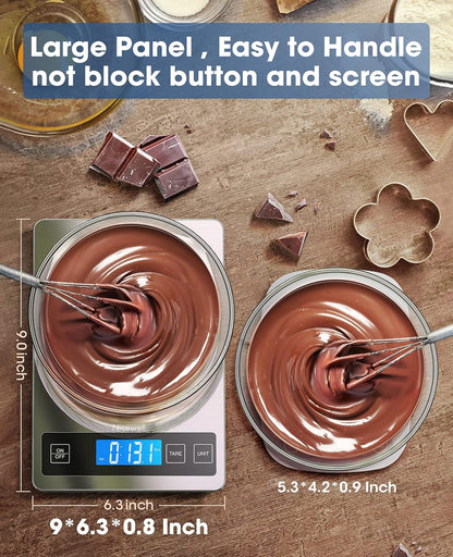 Precision Digital Kitchen Scale - 22Lb Capacity for Perfect Cooking and Baking with Stainless Steel & Tempered Glass Design