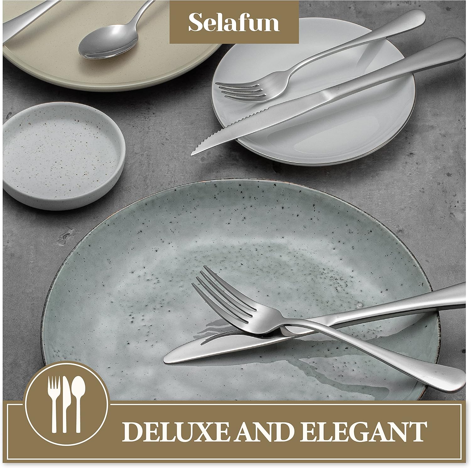 Elevate Your Dining Experience with the 24 Piece Modern Silver Flatware Set - Durable Stainless Steel with Titanium Coating, Perfect for Everyday Use and Special Occasions
